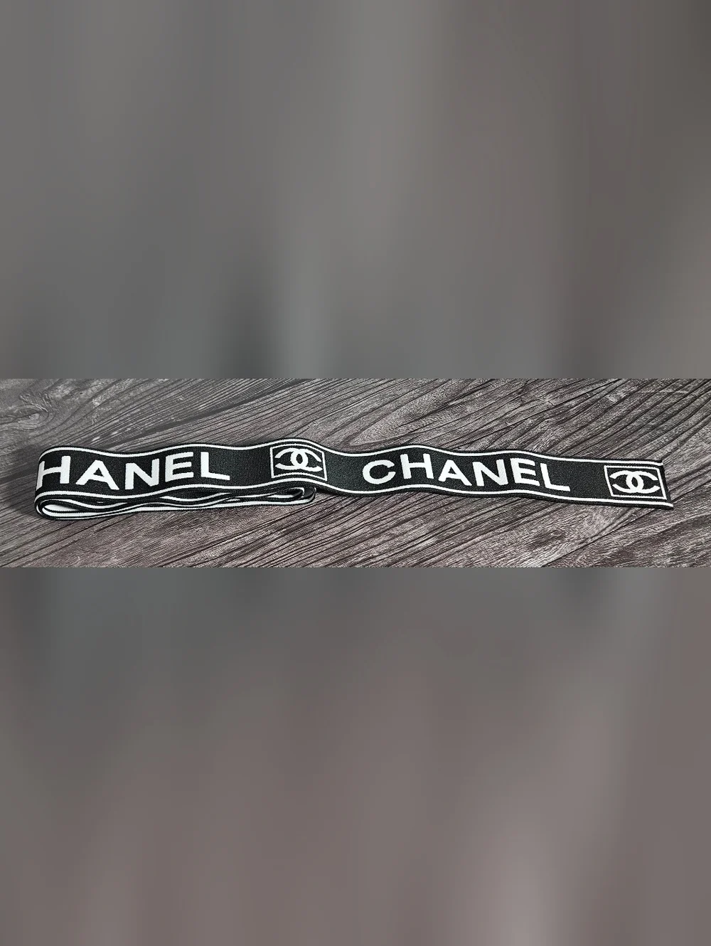 NEW Chanel Black White Large Gift Ribbon 45" Long Thick Wide Cotton Reversible - Picture 6 of 10